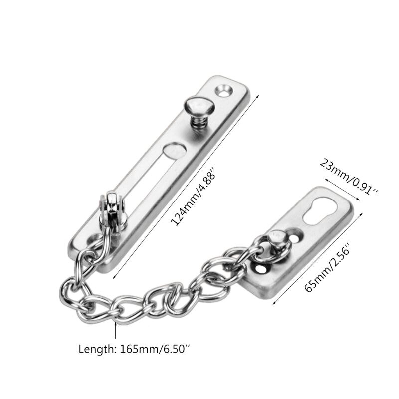 304 Stainless Steel Security Door Sliding Chain Lock AntiTheft Safety