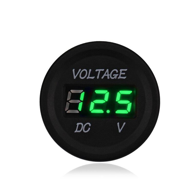 Waterproof Motorcycle Voltmeter Gauge DC 12V 24V Digital Car Volt Meter 12v For Motorbike: green