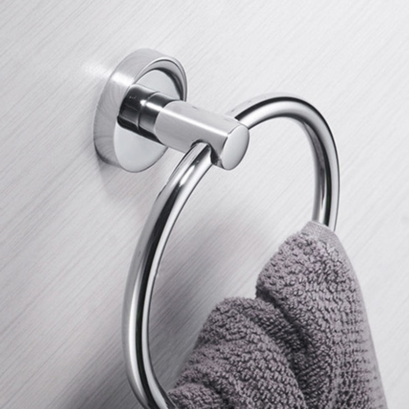 Towel Ring Bath Wall Mounted Chrome Towel Ring Hand Rack Roll Rail Towel Holder Toilet Furnitures Bathroom Hardware tools
