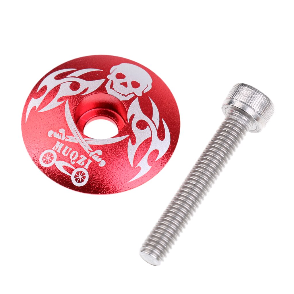 Bike Headset Top Cap Riser Stem Cover For MTB Road Bike Fixed Gear 1 1/8": Red A