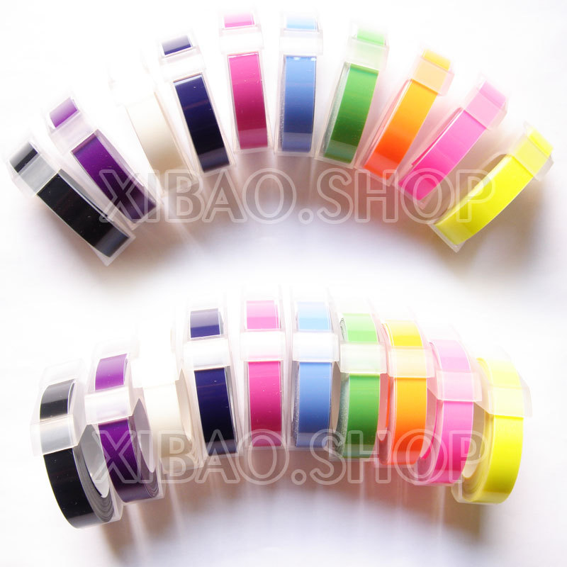 5 st pvc hård tejp självhäftande 9mm självhäftande handgjorda tillbehör, taggar etiketter scrapbooking tejpskrivare prägling klistermärke etikettmaskin