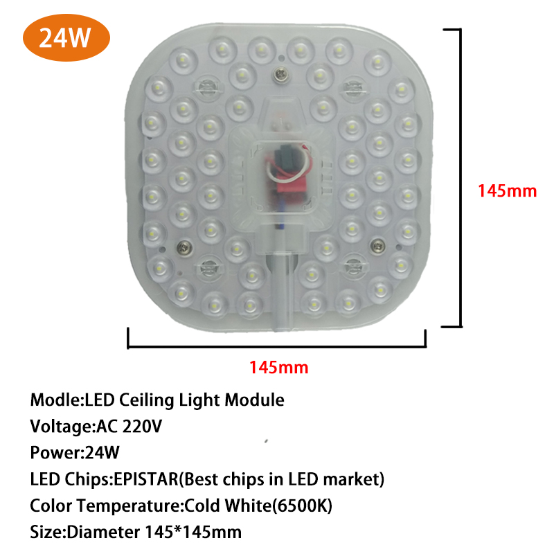 Plafond Lampen Led Module Licht 12W 18W 24W Vervangen Plafondlamp AC220V 230V 240V Verlichting bron Handig Installatie: LED Module light 24W