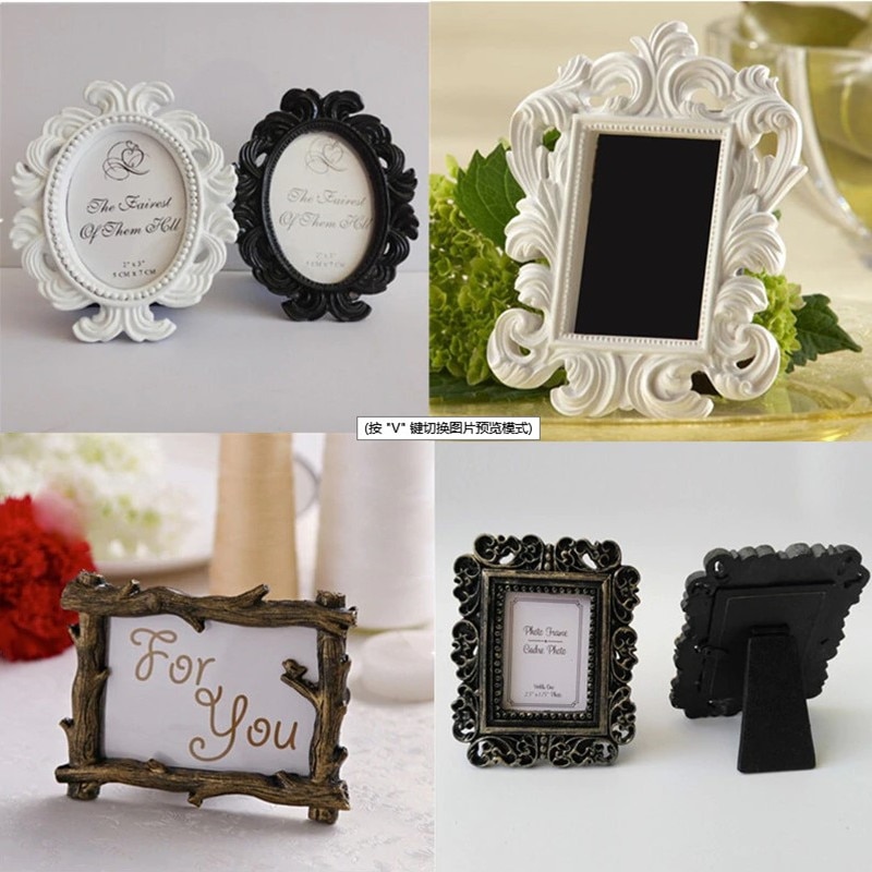 Floral Photo Frame Round Retro Frame Picture Frame Holder Wedding Party Family Decoration Year&#39;s