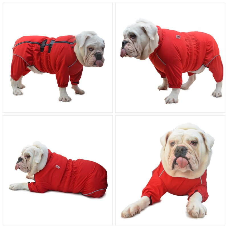 French Bulldog Clothes Jumpsuit Waterproof Clothing English Bulldog Dog Raincoat Pit Bull Terrier American Bully Pitbull Costume: Red / B-M