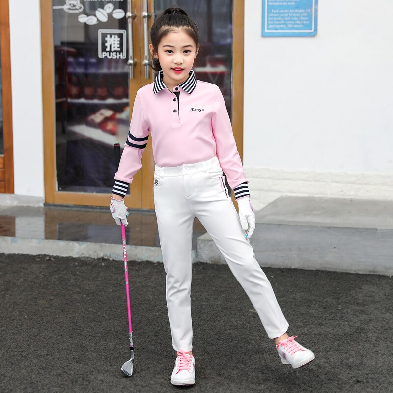 Children High Elastic Waist Golf Pants Boys Girls Long Pants Full Length Sweatpants Girls Golf Trousers D0857