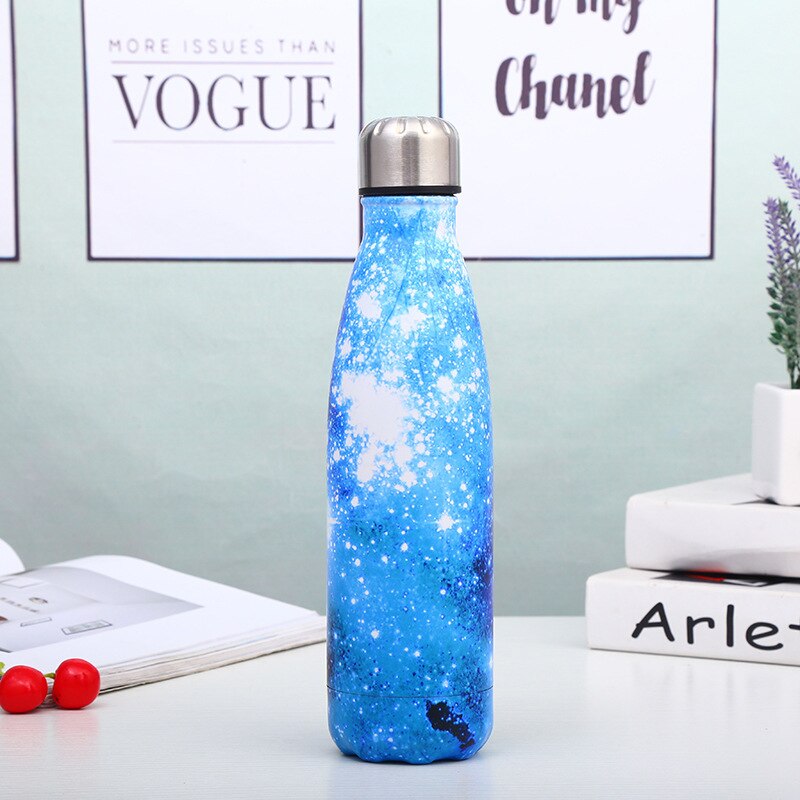 500ML Galaxy Water Bottles Stainless Steel Double Vacuum Insulated Bottle Sport Drinking Water Bottles Thermal Sports Travel Mug: Sky Model Four 3
