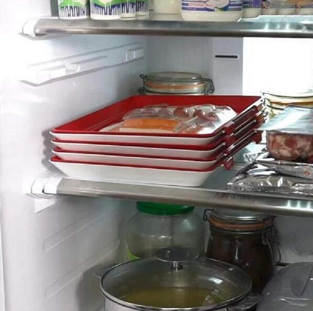 Plateau de conservation des aliments , 4 pièces, boucle de Film élastique magique, joint sous vide, garde les aliments frais, outils de cuisine