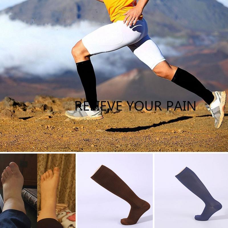 Multi - color pressure varicose veins leg compression socks relief pain knee sport socks support stretch breathable soccer socks