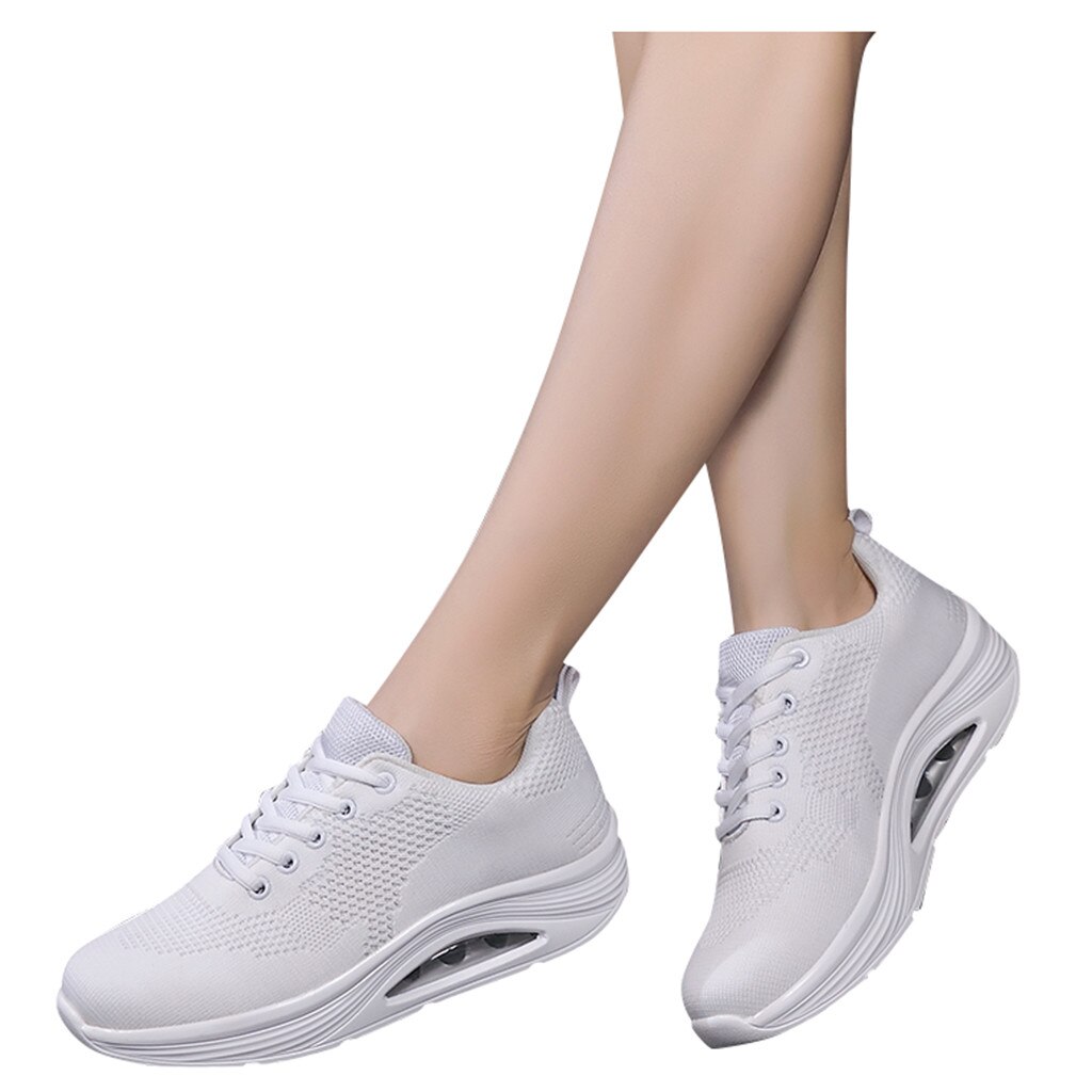 Sport Running Shoes Air Cushion Lightweight Breathable Sneakers Spring Women men Running Shoes #g4: White / 7.5