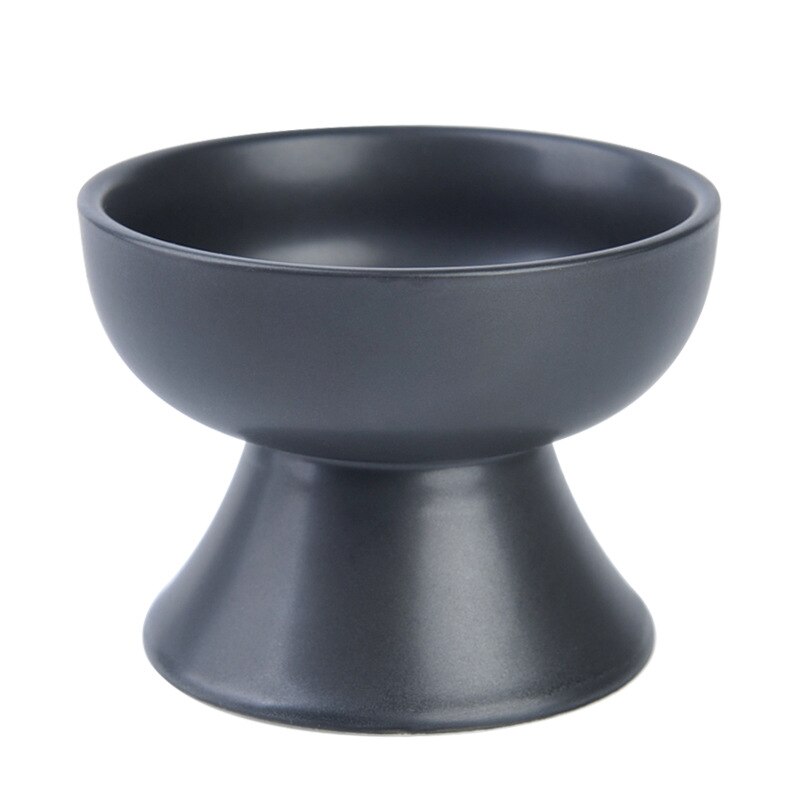 Ceramic Pet Bowl Japanese-style Cat Bowl High Foot Pet Water Food Bowls for Cat Dog Pet Feeding Dog Supplies: black