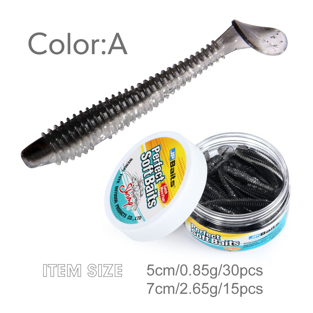 Leurre artificiel et doux à gros impact,wobbler softbait de 0 mm, 2,3 inch, 50mm et 1,6 inch, pour la pêche à pagaie et poisson nageur à queue,: 50mm shrimp smell / ColorA