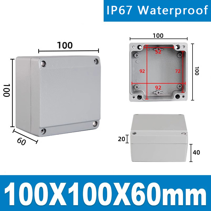 Boîtier en aluminium extérieur IP67 boîtier électrique étanche extérieur scellé projet boîtier d'instrument boîte de jonction industrielle