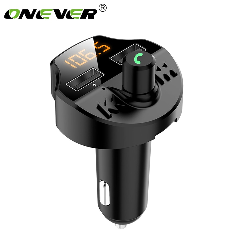 Onever Fm-zender Modulator Bluetooth 5.0 Adapter Accuspanning Car Kit Audio MP3 Speler Dual Usb Charger Telefoon Oplader