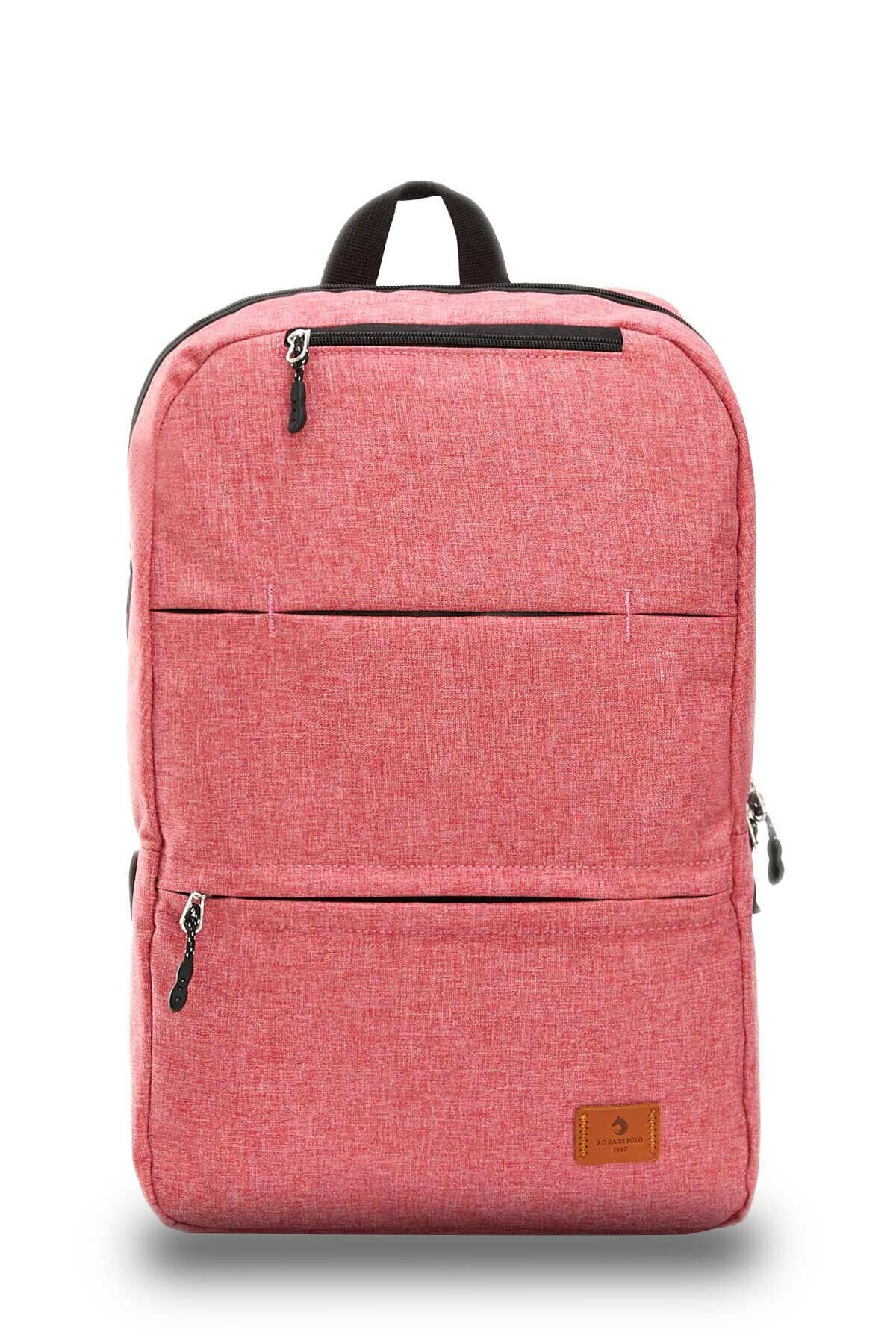 Mochila Unisex, 1 compartimento exterior, 2 compartimentos interiores, Bolsa multiusos, almacenamiento especial para ordenador portátil, tela impermeable, viaje, vacaciones: Rosa