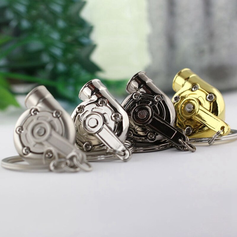 Echt Pfeife Klang Turbo Keychain Gleitlager Spinnen Auto Teil Modell Turbine Turbolader Schlüssel Kette Ring Keyfob schlüsselanhänger