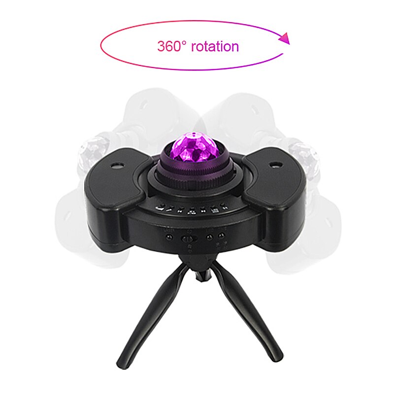 Colorful LED Stary Sky Projector Music Bluetooth Player Star Rotating Cloud Night Light Kids Christmas Bedroom Lamp
