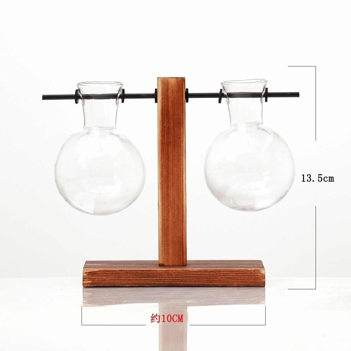 Bonsai Dekor blume Vase Werk transparent Vase Holzrahmen Vase Deko Glas Tabletop Pflanze blume geformt schüssel: Typ B