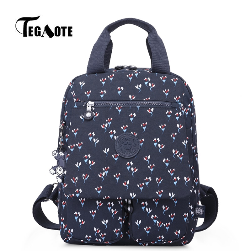 TEGAOTE Backpack Women Multi Pocket Travel Back Pack Female Nylon Waterproof Mochila Feminina Floral Laptop Bagpack