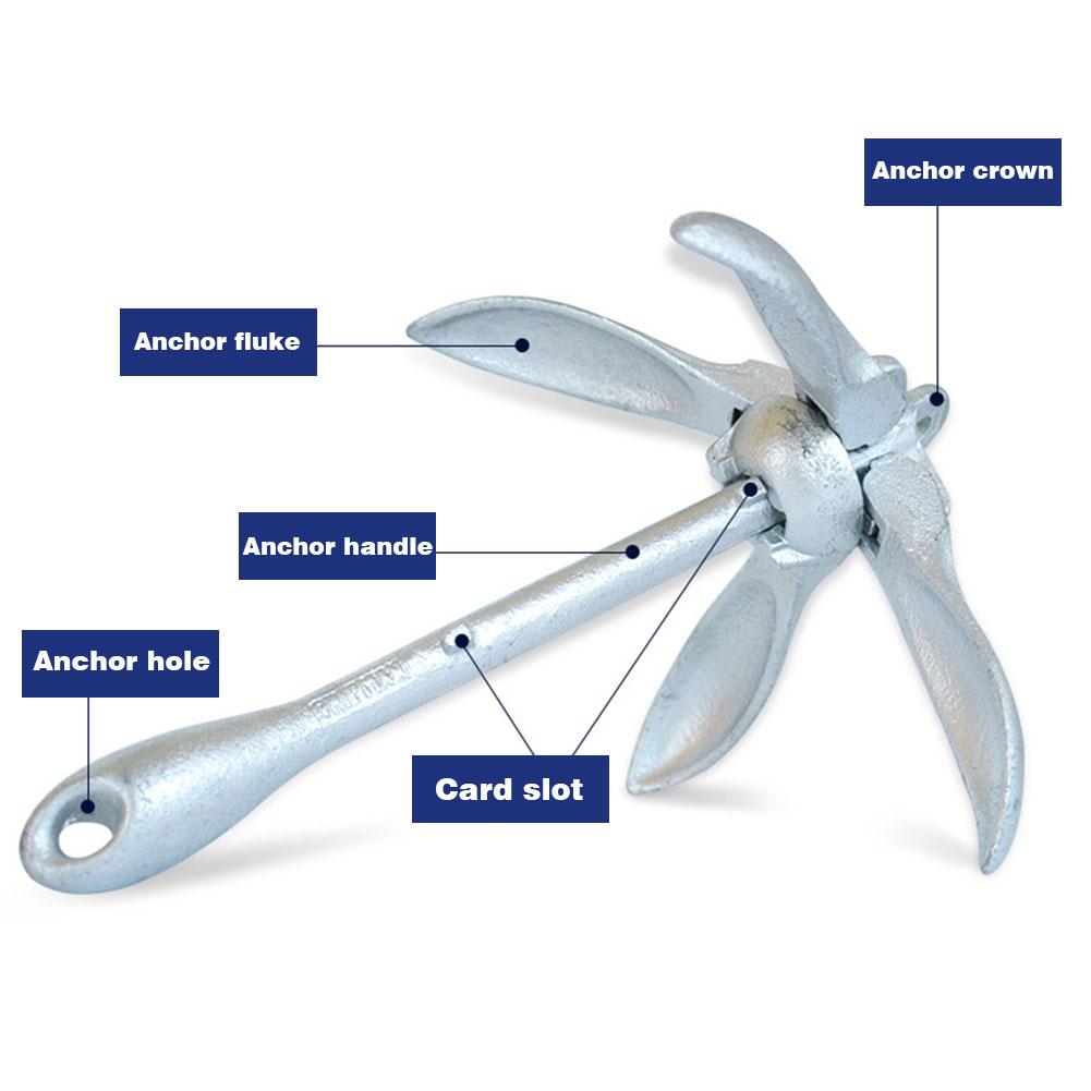 Folding Anchor Fishing Accessories for Kayak Canoe Boat Marine Watercraft Aluminum Lightweight Small Watercraft Anchor