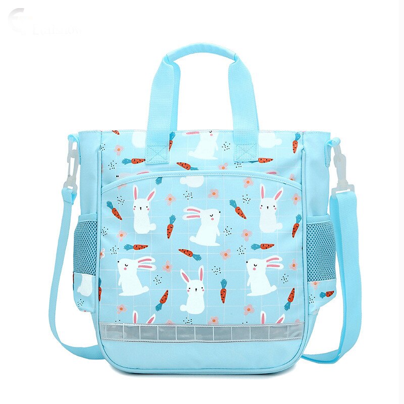 Pink Tutorial handbag Single Shoulder School Bag Nylon Book Bag Waterproof Children's Handbag Kids Crossbody Messenger Bags: blue