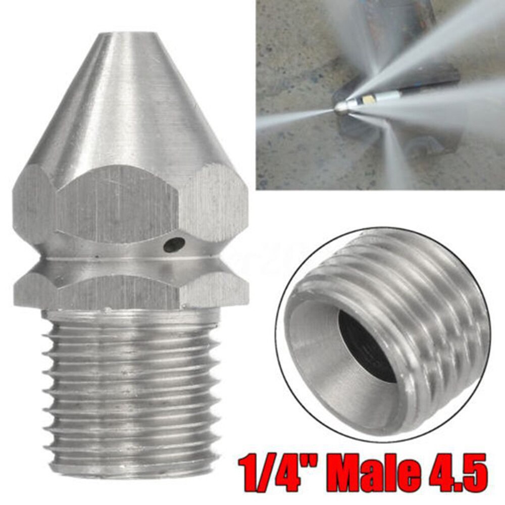 Cleaning Nozzle Pressure Washer Drain Sewer Cleaning Pipe Spray Nozzle 4 Jet Garden Accessories Tools