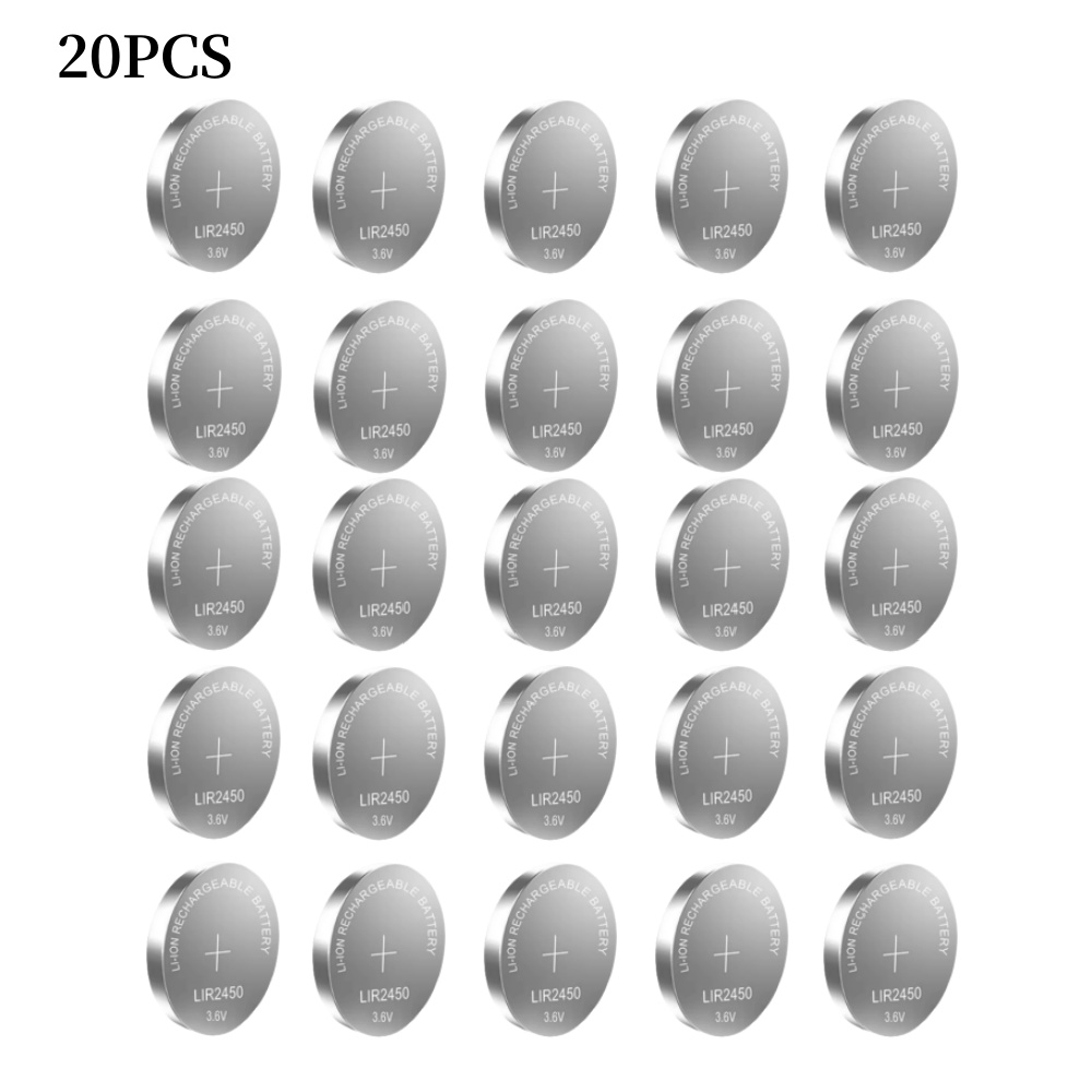 20 peças lir2032 lir2016 lir2025 lir2430 lir2450 lir1632 3.6v bateria de lítio recarregável substitui cr2032 2016 2025 2430 2450: Branco