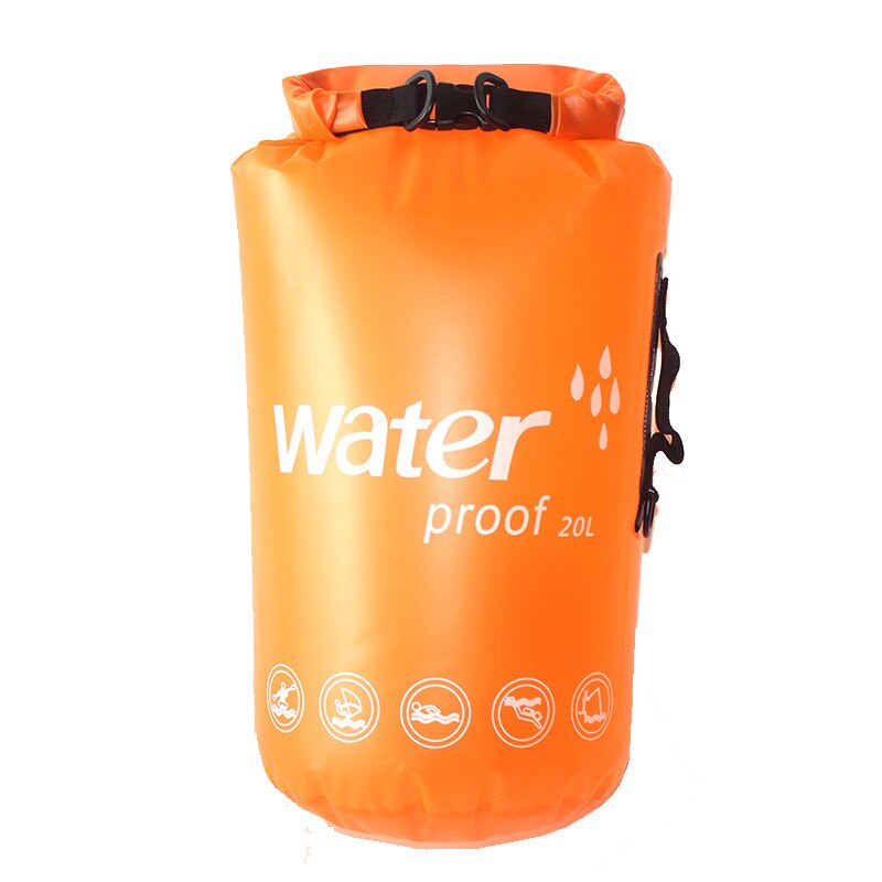 10l 20l vandtæt tørtaske udendørs opbevaringsrulle top enkelt skulder rygsæk svømning drift tømmerflåde vandreture tasker havpakke: 20l orange