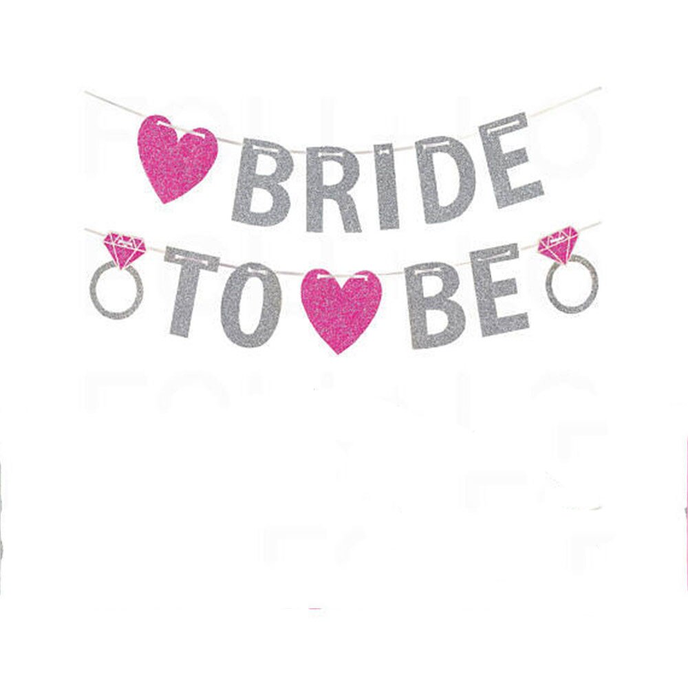 Pink Glitter Paper Banner Bride To Be Letter Flags Garland Banners Bachelorette Party Decoration DIY Wedding Accessories