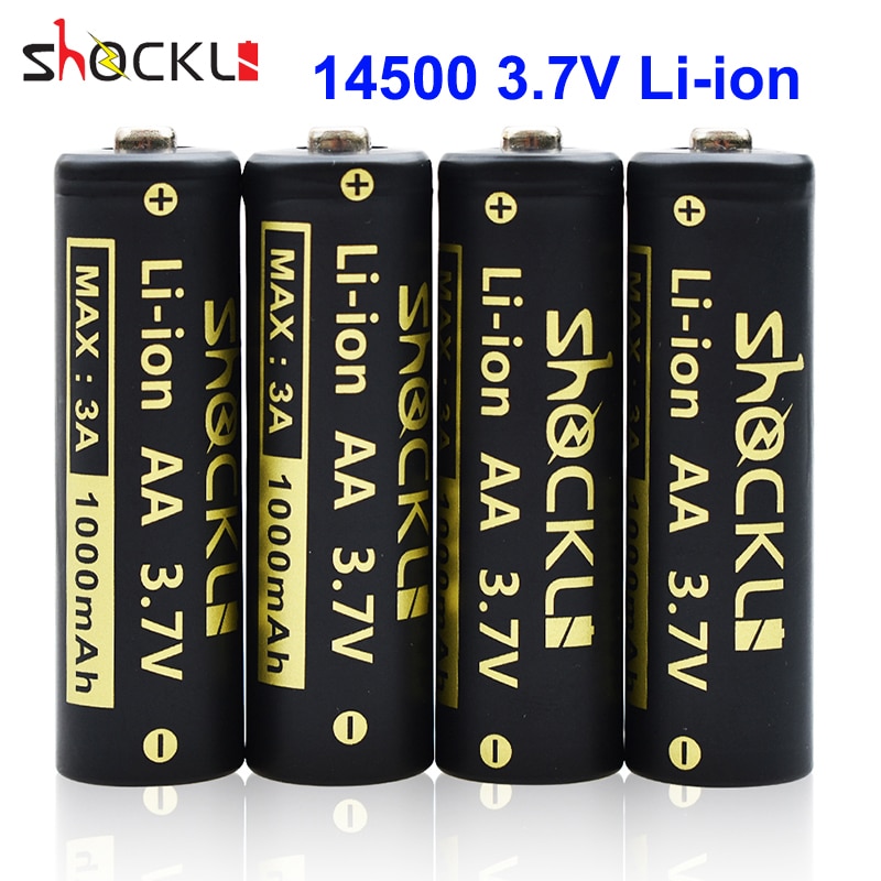 Shockli 2-8 sztuk 14500 1000mAh 3.7V akumulatory litowo-jonowe bateria AA ogniwo litowe do latarki Led reflektory zabawki