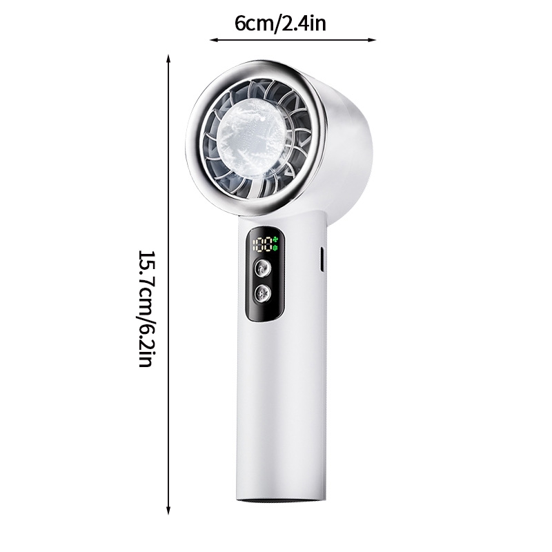 Upgraded Electric Mini Fan Refrigeration Handheld Fan USB Rechargeable Portable Cooling Fan Air Cooler: light yellow