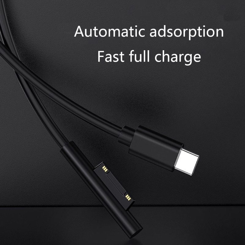 Usb-c-netzteil/ladeadapter/pd-schnellladekabel für surface pro 7/6/54/3 book/book 2