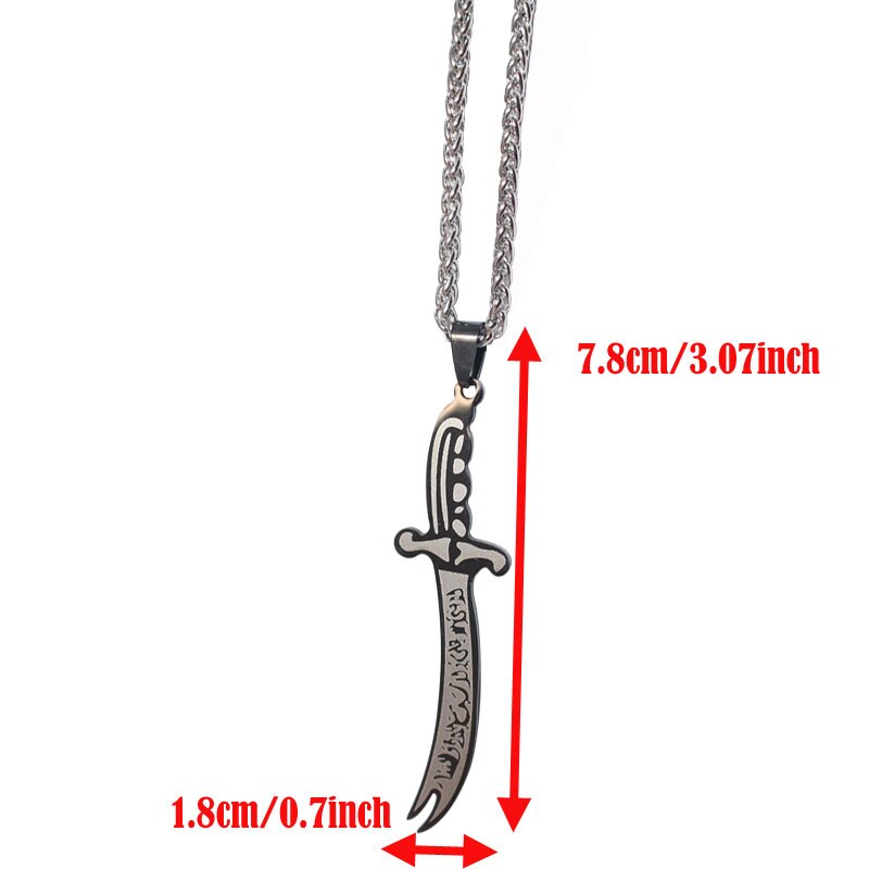 ZKD muslim Zulfiqar Sword of Imam Ali stainless steel pendant & necklace