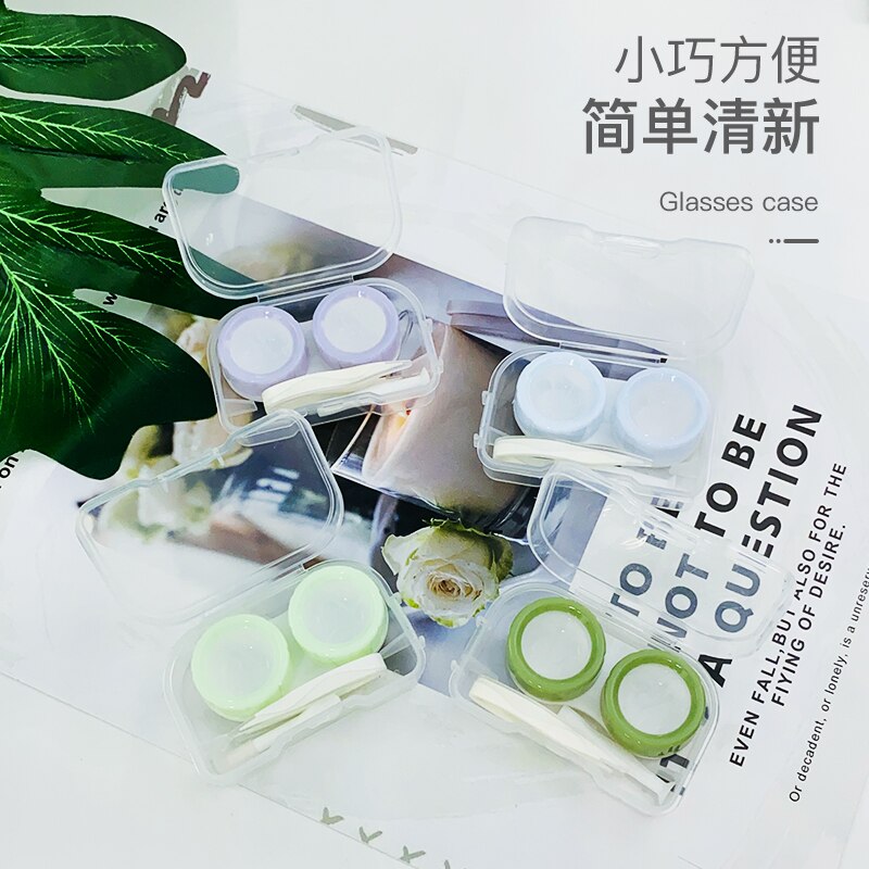 ovolook Cartoon Cosmetic Travel box Storage Holder Contact lens pop case with mirror contact lens case Eyewear