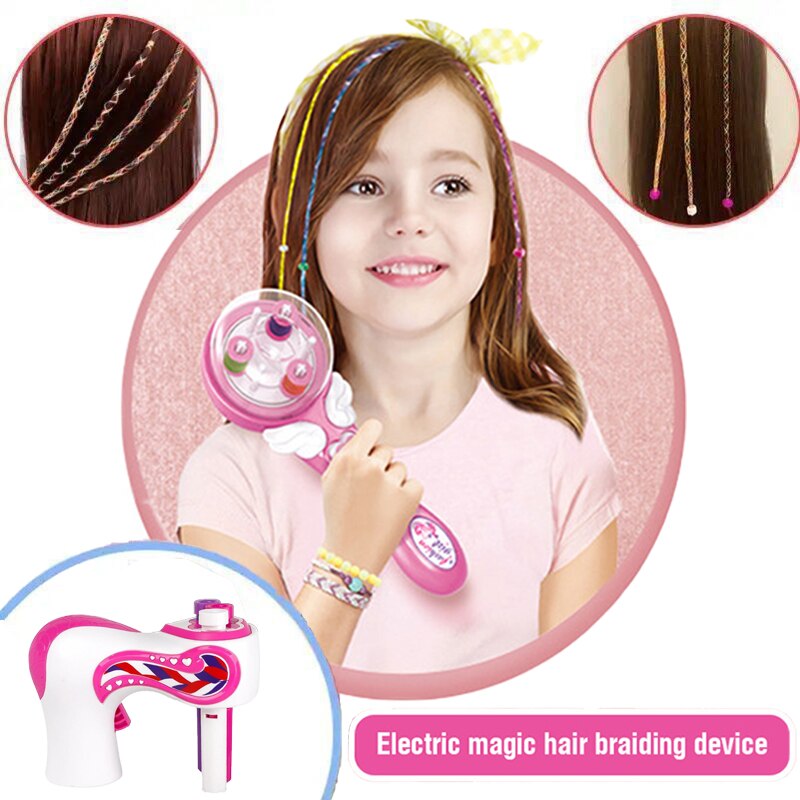 Girls Electric Automatic Hair Braider DIY Braiding Hairstyle Tool Twist Braider Machine Hair Braid Weave Toys For Child