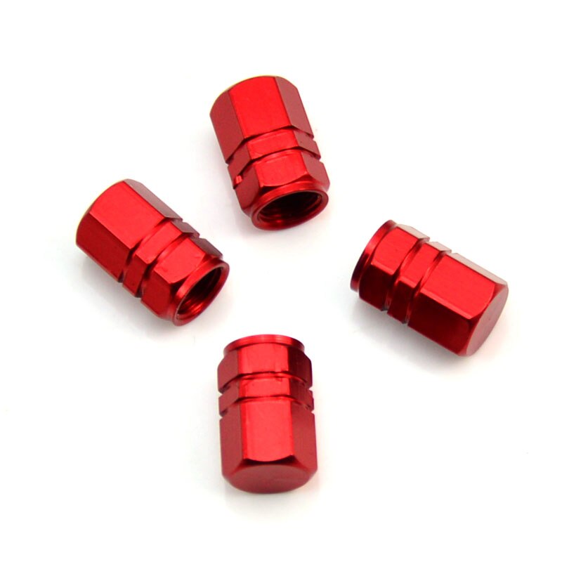 4pcs Car Tire Valve Caps Car Tire Gas Cap Truck Tire Wheel Air Valve Caps Tyre Cover Aluminum Alloy Tire Hexagonal Gas Wheel Cap