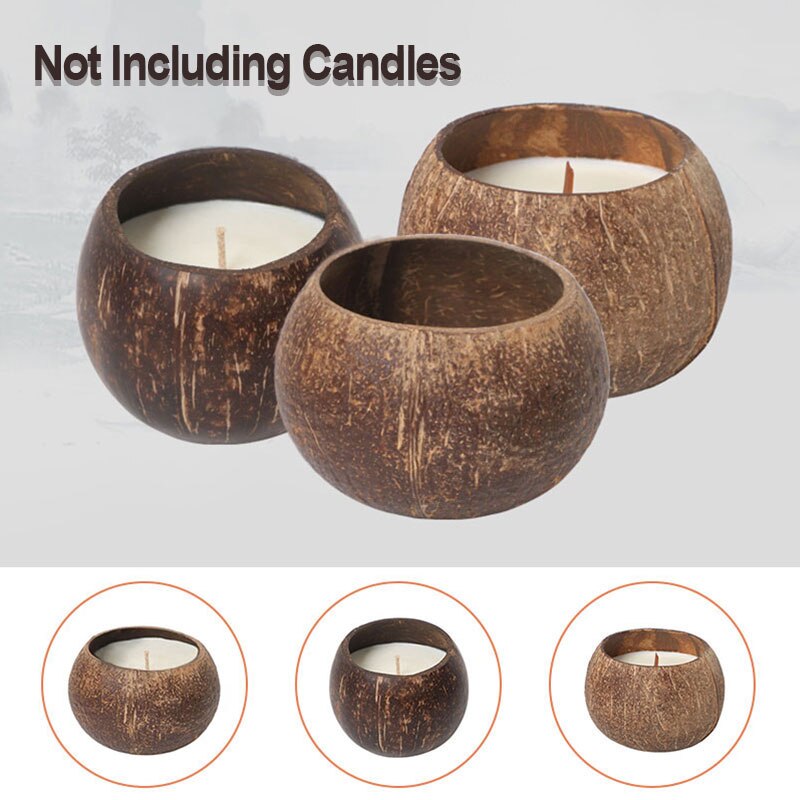 Recipiente vacío con forma de concha de coco, recipiente para hacer velas perfumadas, DIY, accesorios de taza de vela de cera de soja