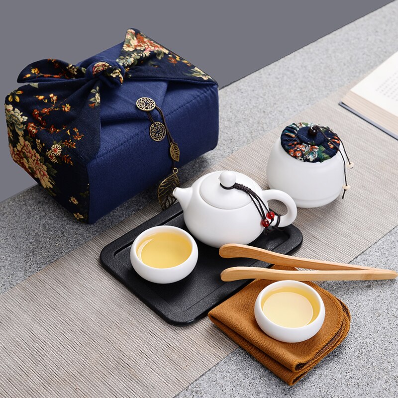 1set Japanese-style Ceramic Tea Set Portable Travel Teacups Travel Portable Porcelain Teaware Household Hone Office Drinkware: L