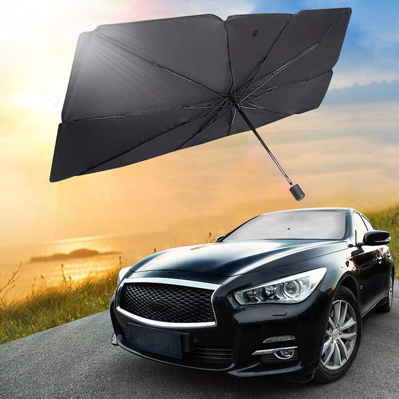 Bil forrude solskærm paraply foldbart dæk blok varme uv-stråler solskærm beskytter paraply passer til de fleste køretøjsmodeller 2 størrelse