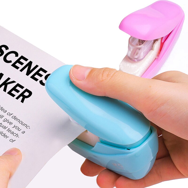 No Nails No Staples Stapling Machine Mini Cute Book Stapleless Stapler Paper Stapling Stapler Without Staple Stapler Free