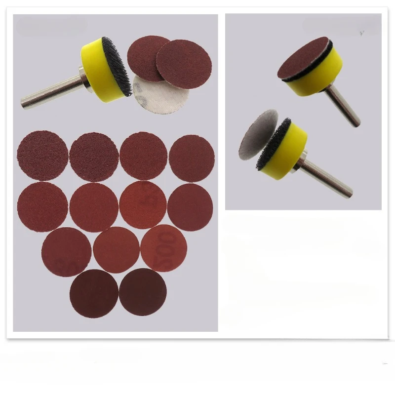 10/30 Stuks 1 Inch 25Mm Flocking Polijsten Schuurpapier Zelfklevend Rood Zand Schijf Geborsteld Vel Terug Fluwelen Schuurpapier