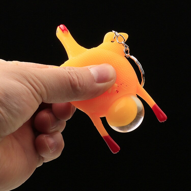 1pc lustige gadgets spielzeug huhn eier legend kloake hühnerwitze maker schlüsselanhänger eierlegende hennen überfüllt stress