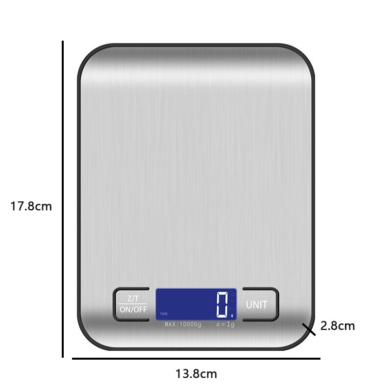 Digital Kitchen Scale 5kg/10kg Food Multi-Function 304 Stainless Steel Balance LCD Display Measuring Grams Ounces Cooking Baking