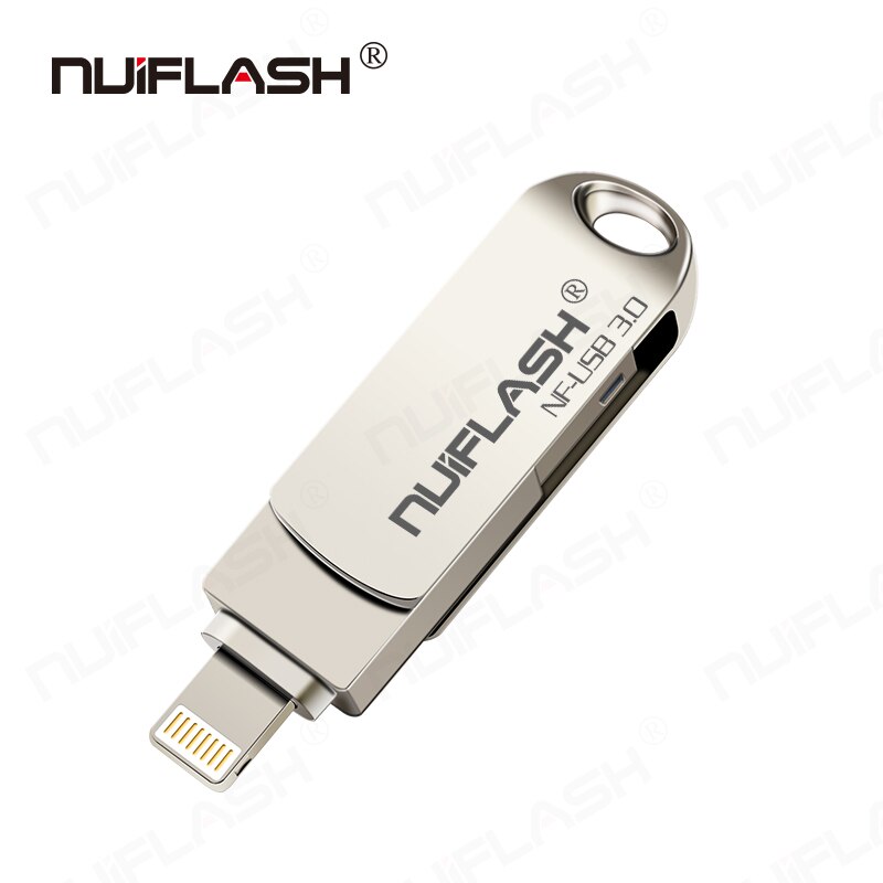 2 in 1 Metall USB Flash Drive 128gb OTG Pen Drive 32gb 64gb Usb 3,0 Flash Disk für iPhone X/8 Plus/8/7 Plus USB Memory Stick