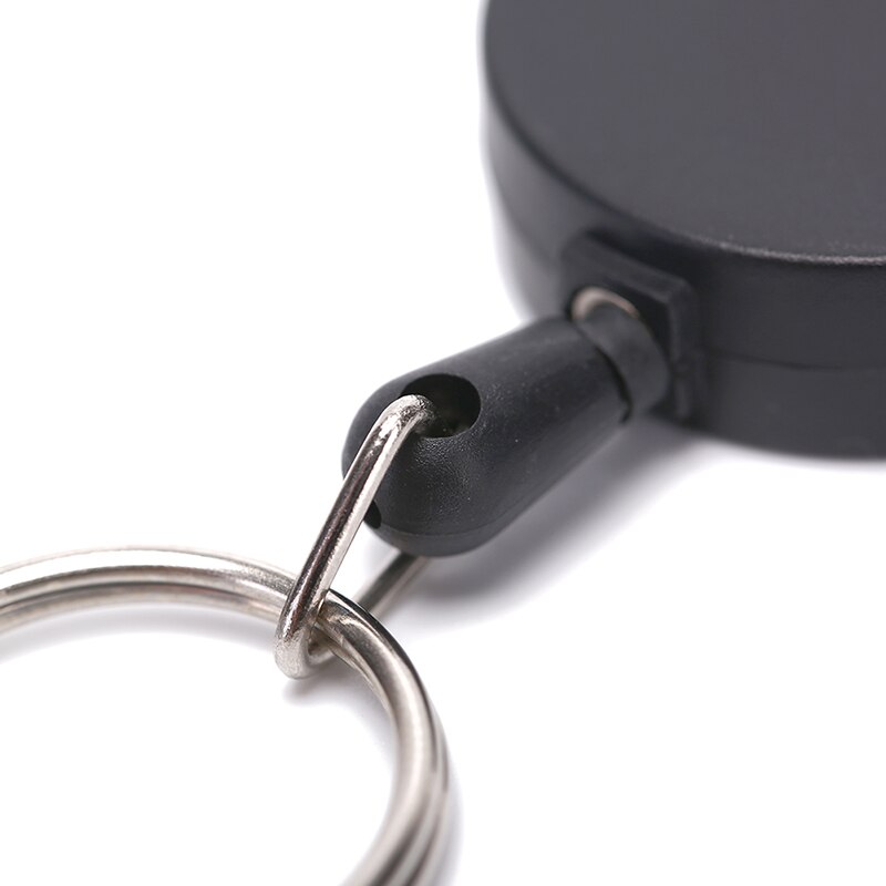 5pcs Mini Black Anti-Lost Keychain Multifunctional Retractable Keychain Buckle Recoil Ring Pull Clip Keyring Outdoor