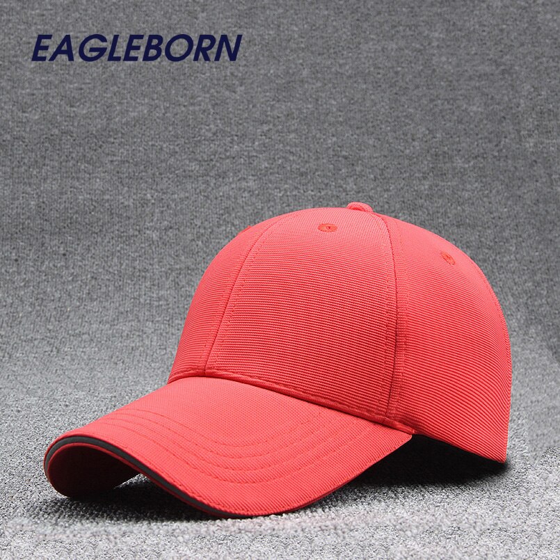 EAGLEBORN Masculino SnapbackS Casquette Gorras Blank Curved Solid Color Adjustable Baseball Cap Bone Caps: Red