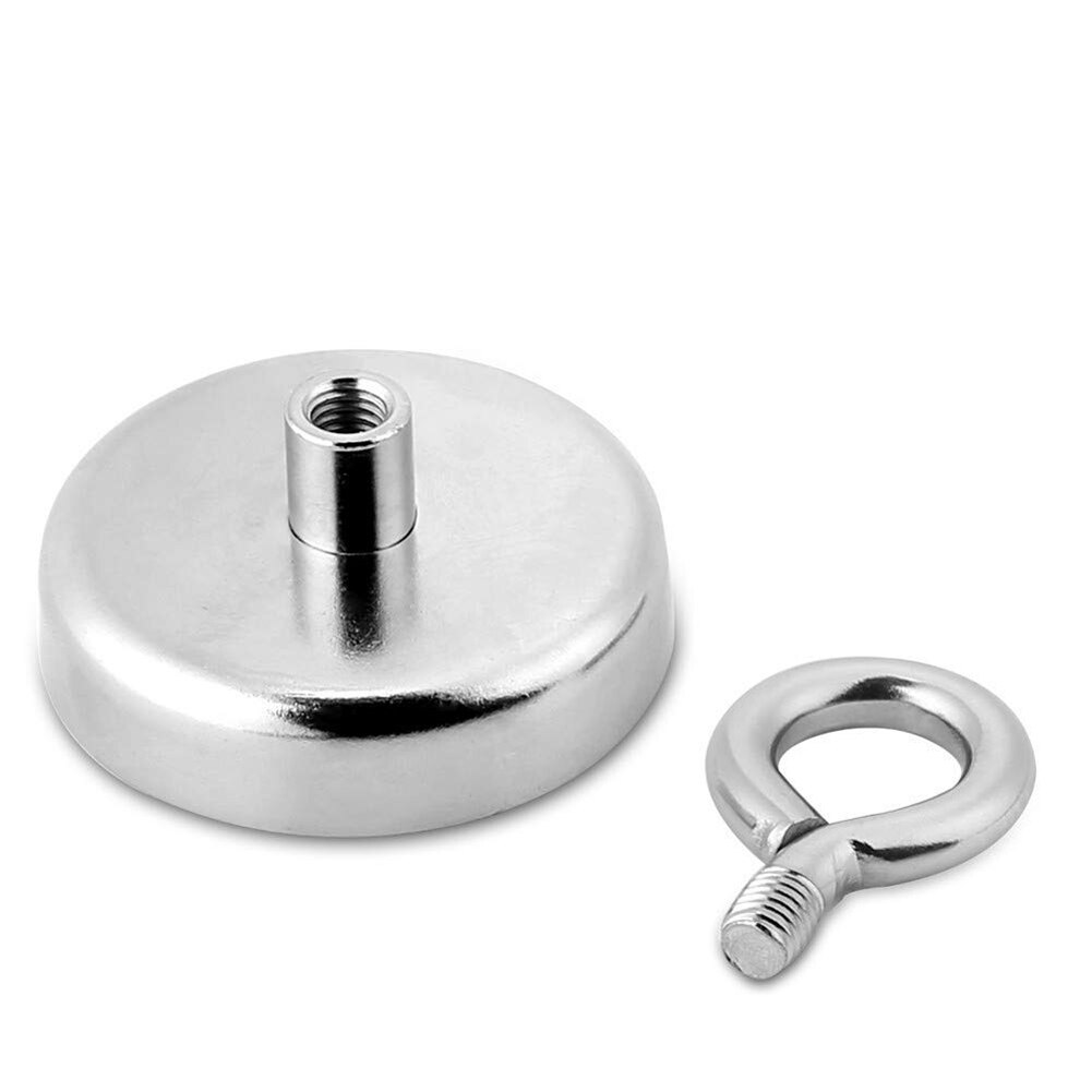Stærk neodym magnet bjærgning rund trækkraft dybhavsflodfiskeri magnetisk holder øjebolt vertikale magnetiske materialer