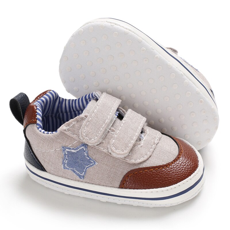 Nyfødt baby drenge sko spædbarn dreng pre-walker blød sål barnevogn sko lærred sneakers sneakers fritidssko: B2- k / 13-18 måneder
