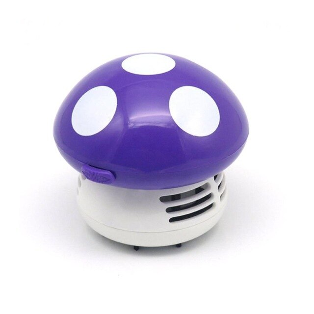Mini aspiradora con forma de seta para coche, mesa de escritorio, aspiradora de polvo, para ordenador de casa, 6 colores: Purple
