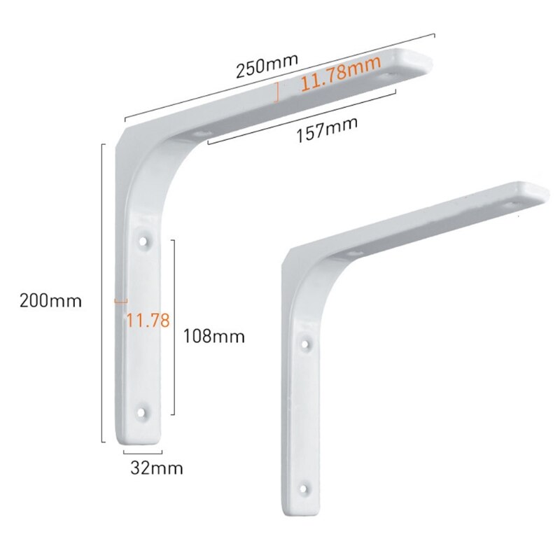 2Pcs L Bracket Heavy Duty Floating Shelf Bracket Corner Brace Support B0KB: Gold