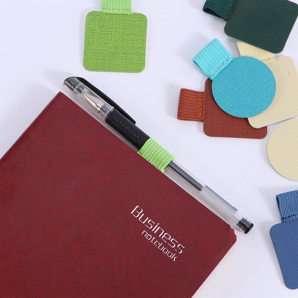Porte-stylo autocollant 16 couleurs, pince à stylo en cuir, porte-crayon, boucle élastique pour carnets, journaux, presse-papiers, porta penne